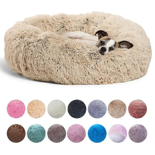 Roam Bark Plush Round Pet Bed | Cozy Calming Dog & Cat Nest