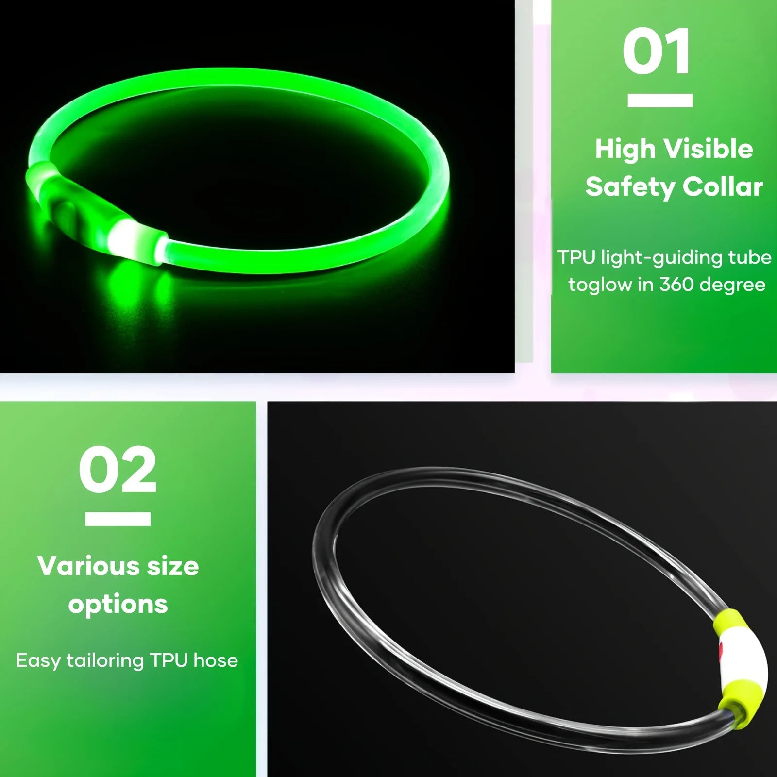 LED Dog Collar — USB Rechargeable Glow Safety Collar | Roam Bark