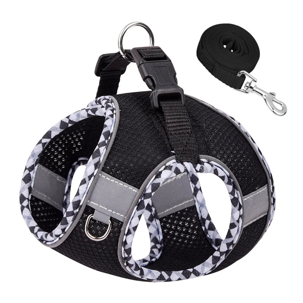 Reflective Breathable Pet Harness Set