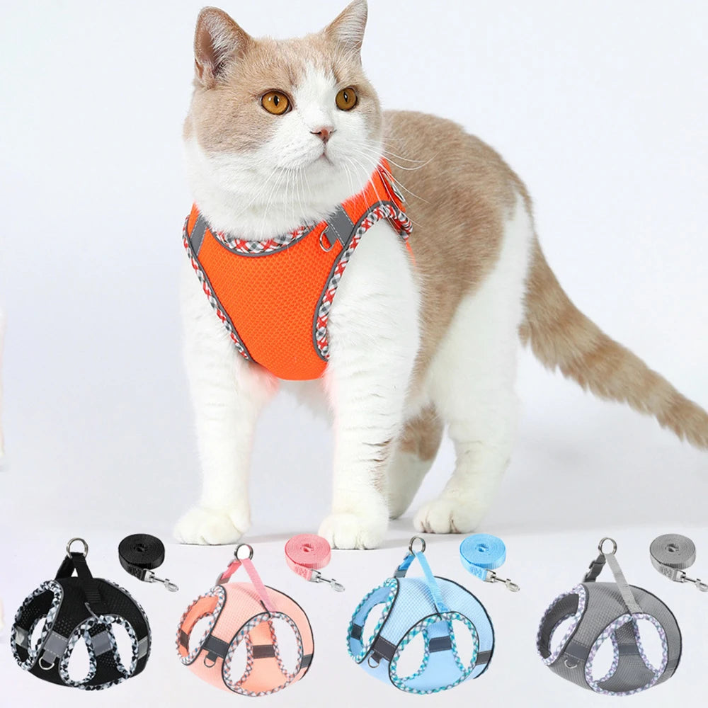 Reflective Breathable Pet Harness Set