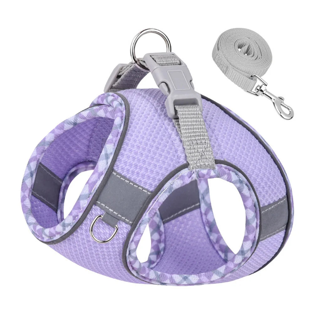 Reflective Breathable Pet Harness Set