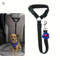 Headrest Dog Car Tether in Black.