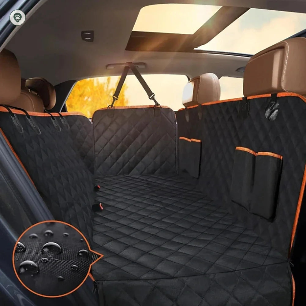 Back-Seat Dog Hammock Cover — showing the hammock fitted across a back seat.