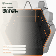 Measurement diagram of the cover: 137 cm seat, 47 cm back panel and 38 cm side flaps.